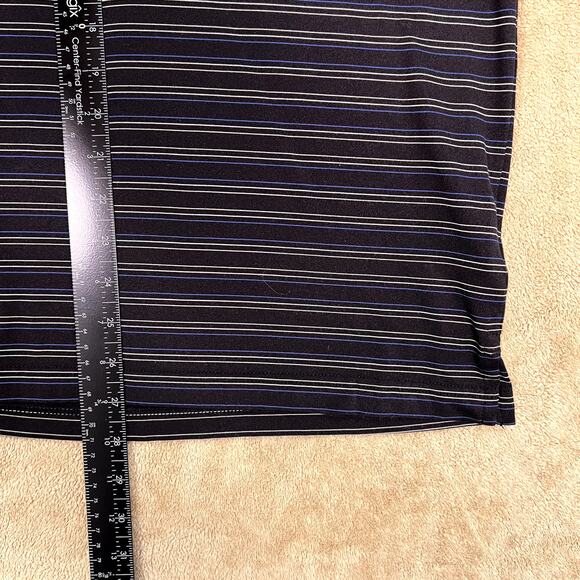 Pebble Beach Golf Mens Performance Black Striped Short Sleeve Polo Shirt Size L - Picture 3 of 7